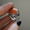 Size 10.5 - Sugar on the Moon - HALLOWEEN EDITION, Confetti Sunstone, Sterling and Fine Silver Ring