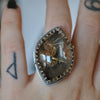 Size 6.5 - Skyscape ring, Star Rutile Lodolite, Sterling and Fine Silver