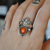 Size 9.5, Moon&Star deluxe SINGLE!, Garnet and Spinel, Sterling and Fine Silver and Brass