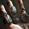 Blemished - Size 7, Watermelon Candy, Raw Tourmaline Druzy, Sterling and Fine Silver