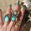 Size 6.5, Navigating by Starfish, Seahorse Mermaid Ring, Blue Opal and Fossil Sand Dollar
