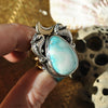 Size 5-6, Navigating by Seahorse, Seahorse Mermaid Ring, Big Nugget White Turquoise