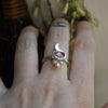 Size 9, Moon Empress, Natural Imperial Topaz, Sterling and Fine Silver and Brass