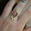 Size 7, Moon Drops, Natural BICOLOR Imperial Topaz, Sterling and Fine Silver and Brass