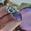 MADE TO SIZE RING OR PENDANT, Blooming Boneyard with Amethyst