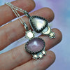 Pendant set, Moon&Star sets, Pale Ametrine & Chalcedony, Sterling and Fine Silver