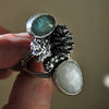 Size 7.25, Winter Offerings, Emerald and Moonstone
