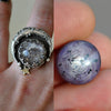 Custom Order!! GREY MOONSTONE, Stargazing Oracle Ring OR Necklace, Sterling and Fine Silver and Brass