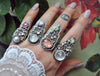 Size 8, Forget Me Not, Ring, Hematite Quartz and Opal