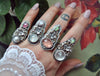 Size 9, Forget Me Not, Ring, Rose Quartz and Opal