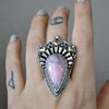 Size 8, Cupid's Crown ring, Peruvian Pink Opal