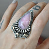 Size 8, Cupid's Crown ring, Peruvian Pink Opal