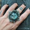 Size 6.75-7, Holy Sod, Superstions & Lore, Moss Agate over Labradorite