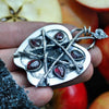 Pendant, Sacred Apple, Garnet and Spinel