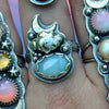 Size 9, Moon&Star ring, Welo Opal