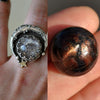 Custom Order!! IOLITE SUNSTONE, Stargazing Oracle Ring or necklace, Sterling and Fine Silver and Brass