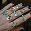 Size 7.5, Moon&Star sets, Stardust, Topaz, Sterling and Fine Silver