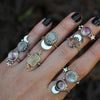 Size 5.5, Moon&Star sets, Starbright, Tourmaline and Quartz, Sterling and Fine Silver